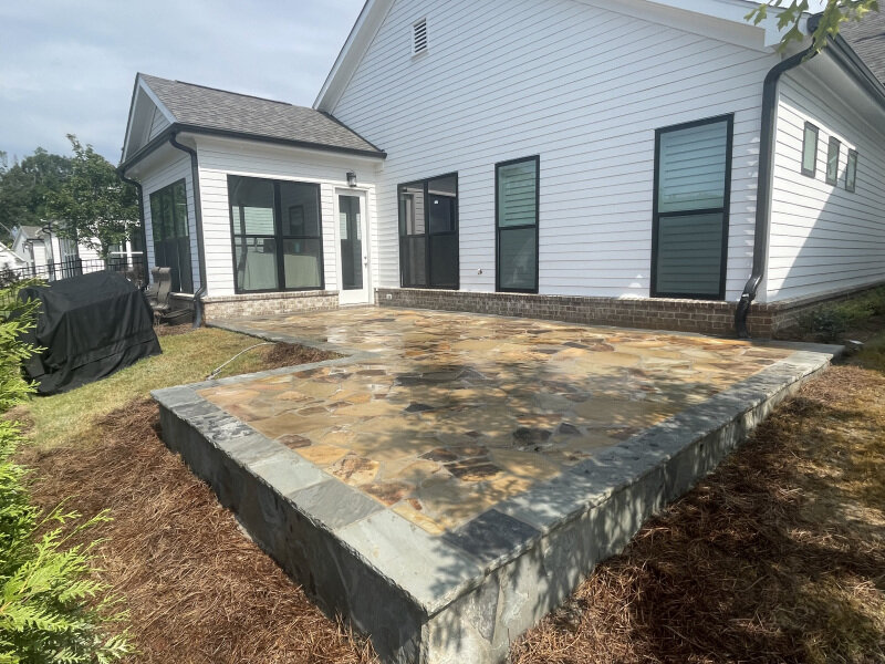 Two color flagstone patio in Canton, GA