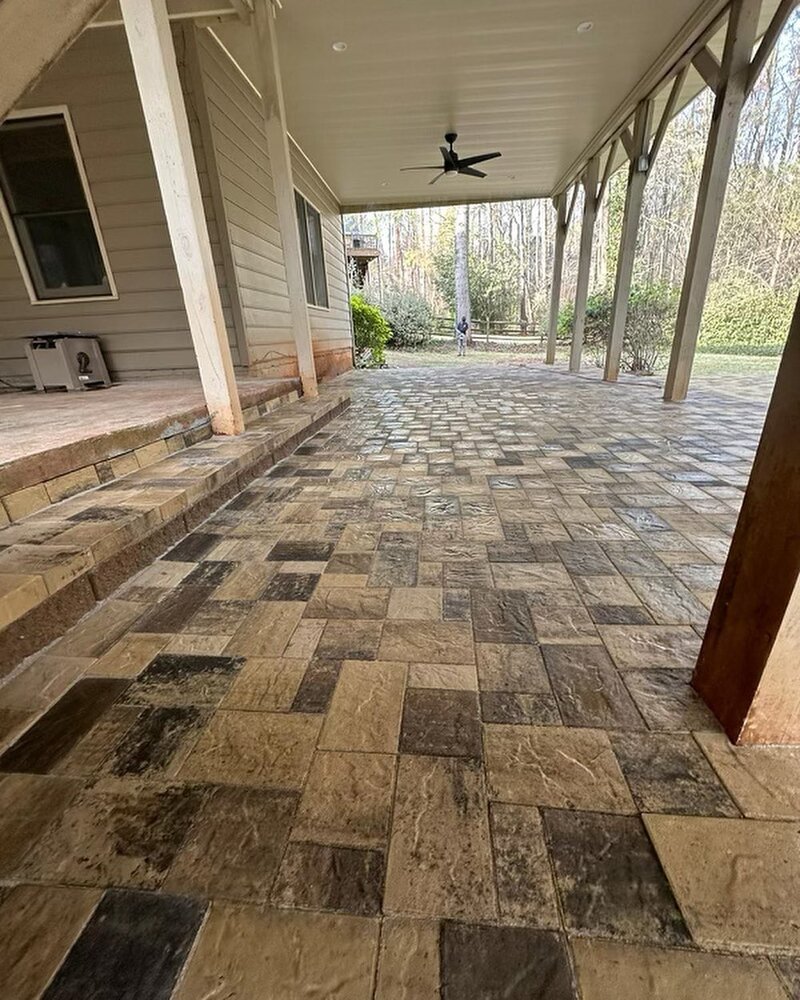 Two-levels paver patio.