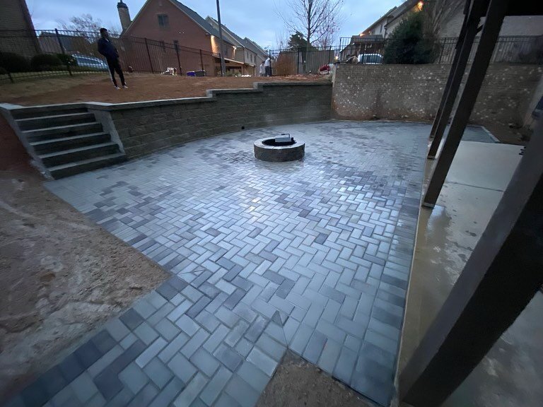 Retainning wall and paver patio