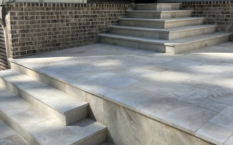 Custom stone steps and stair installation in Metro Atlanta